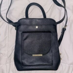 Steve Madden Black Leather Mini Backpack Purse